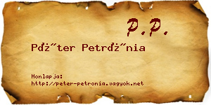 Péter Petrónia névjegykártya