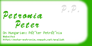 petronia peter business card